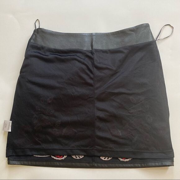 Romeo and Juliet Couture Embroidered Leather Skirt - Picture 3 of 4